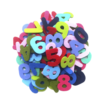 Цифры из фетра набор 55 шт.